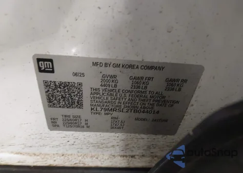 2026 Chevrolet Trailblazer Awd Lt из США, поврежденный, VIN KL79MRSL2TB044014